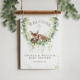 Adventure Woodland Herten Baby shower Welkom Poster