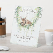 Adventure Woodland Herten Baby shower Welkom Reclamebord Met Voetstuk (Insitu)