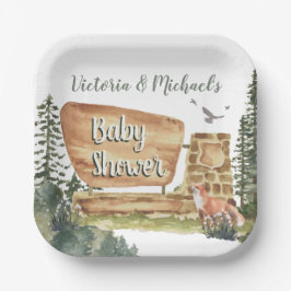 Adventure Woodland National Park Baby shower Papieren Bordje