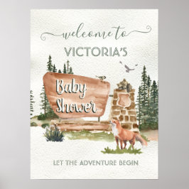 Adventure Woodland National Park Baby Welkomstbord Poster