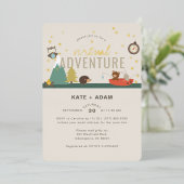 Adventure Woodland Neutral Virtual Baby shower Folie Uitnodiging (Staand Voorkant)