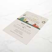 Adventure Woodland Neutral Virtual Baby shower Folie Uitnodiging (Gedraaid)