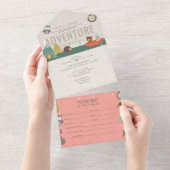 Adventure Woodland Predications Girl Baby shower All In One Uitnodiging (Afscheurbaar)