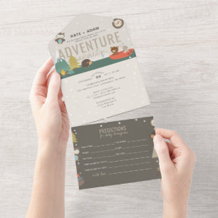 Adventure Woodland Predications Neutraal Baby show All In One Uitnodiging