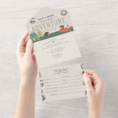 Adventure Woodland Predications Neutraal Baby show All In One Uitnodiging (Afscheurbaar)