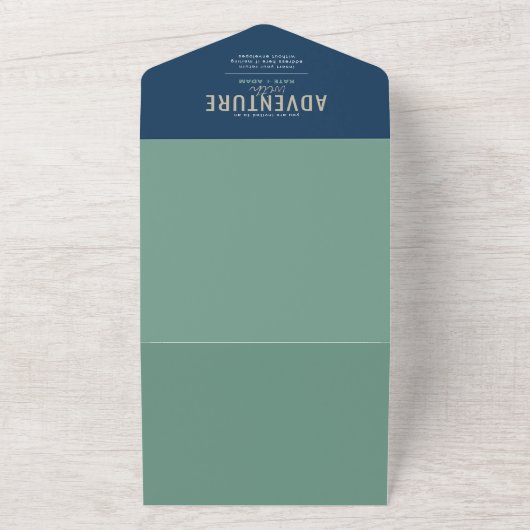 Adventure Woodland & Predictions Boy Baby shower All In One Uitnodiging (Buitenkant)