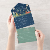 Adventure Woodland & Predictions Boy Baby shower All In One Uitnodiging (Afscheurbaar)