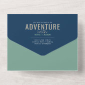 Adventure Woodland & Predictions Boy Baby shower All In One Uitnodiging (Achterkant)