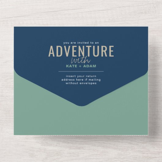 Adventure Woodland & Predictions Boy Baby shower All In One Uitnodiging (Achterkant)