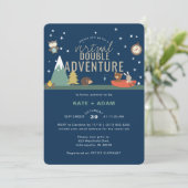 Adventure Woodland Twin Boys Virtual Baby shower Kaart (Staand voorkant)