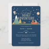 Adventure Woodland Twin Boys Virtual Baby shower Kaart (Voorkant)