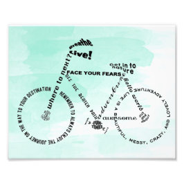 Adventure Word Art-fiets boven waterverf Foto Afdruk