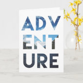 Adventure Word Art Modern Travel Photography Kaart (Gele Bloem)