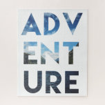 Adventure Word Art Travel Photography Legpuzzel<br><div class="desc">Een foto van een prachtig landschap van bergen en meren in het woord Adventure.</div>