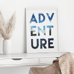 Adventure Word Art Travel Photography Poster<br><div class="desc">Een foto van een prachtig landschap van bergen en meren in het woord Adventure.</div>