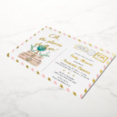 Adventure World Travel Baby Girl Blush Pink Gold F Folie Uitnodiging (Gedraaid)