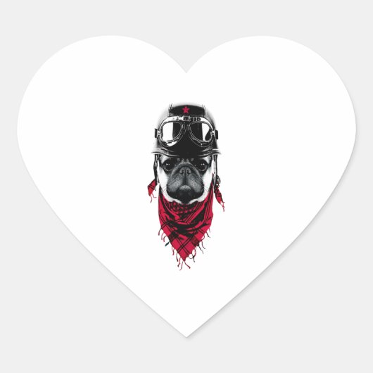 Adventurer Pug Hart Sticker (Voorkant)