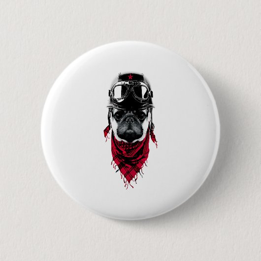 Adventurer Pug Ronde Button 5,7 Cm (Voorkant)
