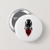 Adventurer Pug Ronde Button 5,7 Cm (Voorkant /achterkant)