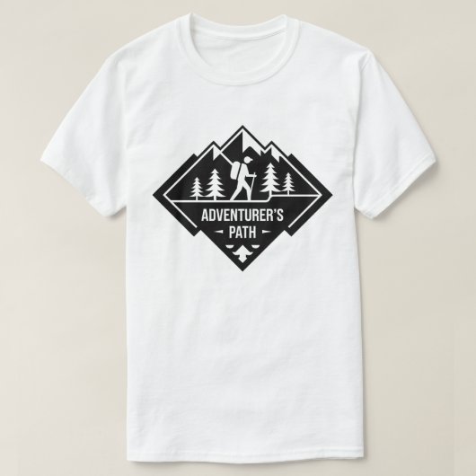 Adventurer’s Path Mountain Hiking Badge Design T-shirt (Design voorkant)