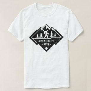 Adventurer's Path Bergwandel Badge Ontwerp T-shirt