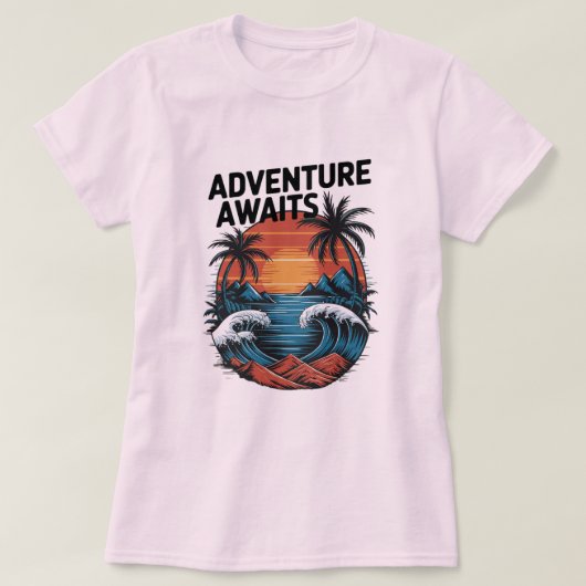 Adventures Await: Bold Exploration T-Shirt Design (Design voorkant)