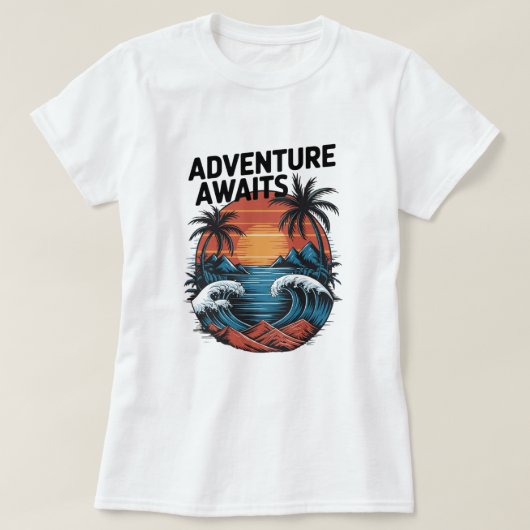 Adventures Await: Bold Exploration T-Shirt Design (Design voorkant)