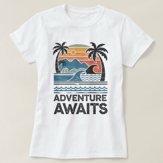 Adventures Await: Bold Exploration T-Shirt Design (Design voorkant)