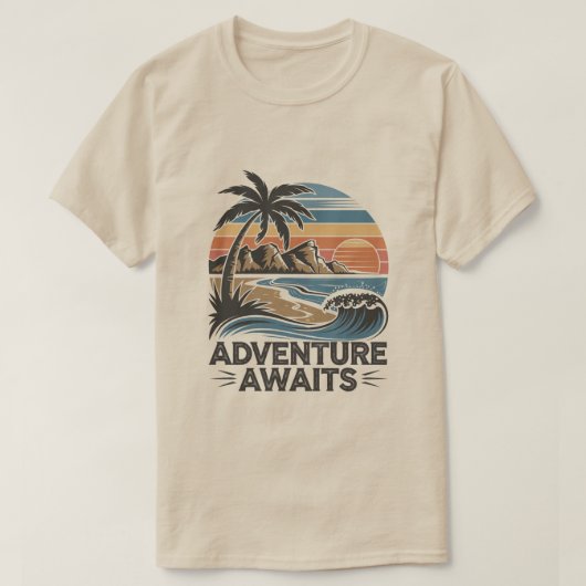 Adventures Await: Bold Exploration T-Shirt Design (Design voorkant)