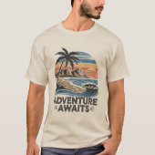 Adventures Await: Bold Exploration T-Shirt Design (Voorkant)