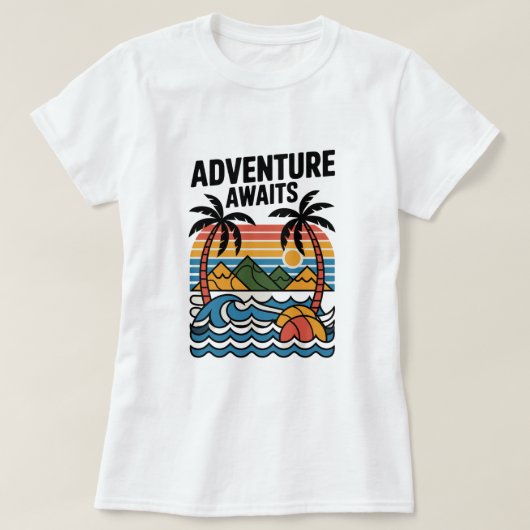 Adventures Await: Bold Exploration T-Shirt Design (Design voorkant)
