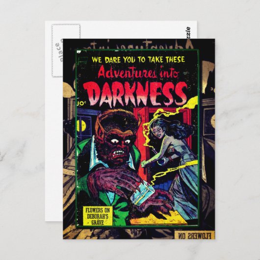 Adventures in duisternis #9, Gold Age Horror Hoesj Briefkaart (Voorkant / Achterkant)