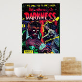Adventures in duisternis #9, Gold Age Horror Hoesj Poster (Keuken)