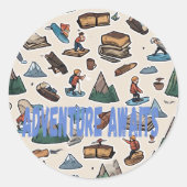 AdventureSticker #HikingSticker #MountainVibes #Ti Ronde Sticker (Voorkant)