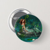 Adventurine Mermaid Ronde Button 5,7 Cm (Voorkant /achterkant)