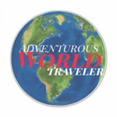 Adventurose wereldreiziger sticker (Voorkant)