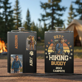 Adventurous Airedale Hiker Wilderness Explorer Heupfles