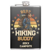 Adventurous Airedale Hiker Wilderness Explorer Heupfles (Voorkant)