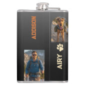 Adventurous Airedale Hiker Wilderness Explorer Heupfles (Achterkant)