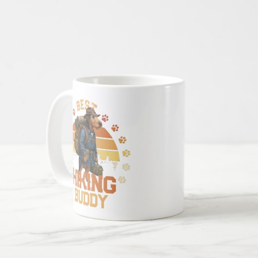 Adventurous Airedale Hiker Wilderness Explorer Koffiemok (Voorkant links)