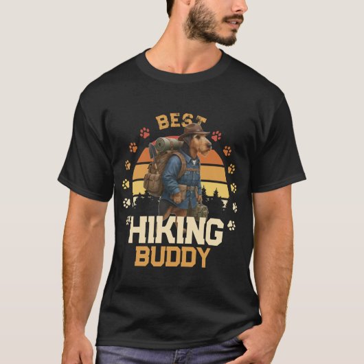 Adventurous Airedale Hiker Wilderness Explorer T-shirt (Voorkant)
