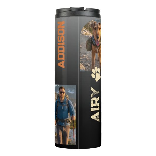 Adventurous Airedale Hiker Wilderness Explorer Thermosbeker (Achterkant)