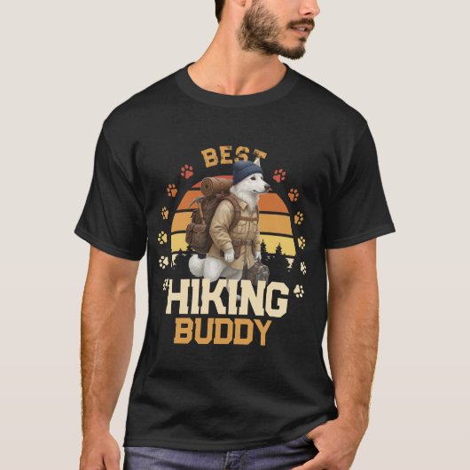 Adventurous Akita Hiker Wilderness Explorer T-shirt (Voorkant)