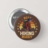 Adventurous American Hairless Terrier Hiker  Ronde Button 5,7 Cm (Voorkant /achterkant)