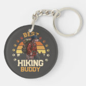 Adventurous American Hairless Terrier Hiker  Sleutelhanger (Achterkant)