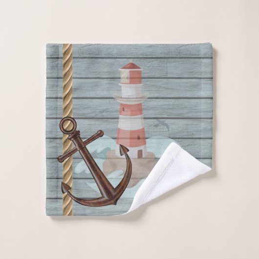 Adventurous Blue en White Beach House Bad Handdoek (Wasdoekje)