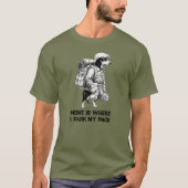 Adventurous Dachshund Hiker Home Is Where My Pack T-shirt (Voorkant)
