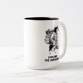 Adventurous Dachshund Hiker Home Is Where My Pack Tweekleurige Koffiemok (Voorkant rechts)