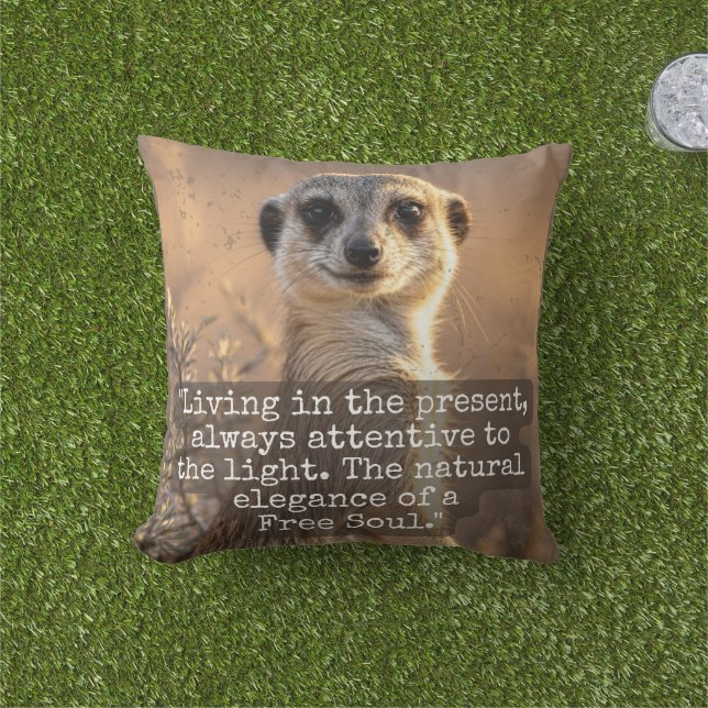 Adventurous Meerkat Living Buitenkussen (Gras)