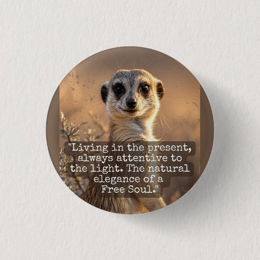 Adventurous Meerkat Living Ronde Button 3,2 Cm (Voorkant)